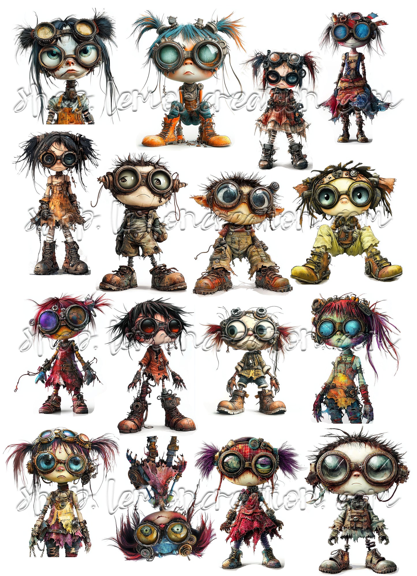 DIGITAL DOWNLOAD FILE- Weird Steampunk Children