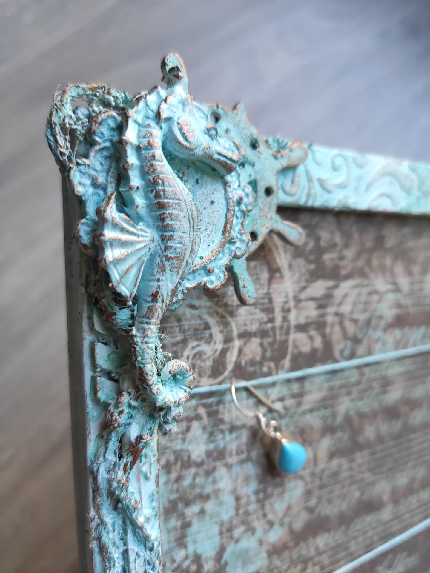 Altered frame- earrings and hair clips holder