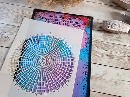 Mixed Media Stencil- OPTICAL ILLUSION