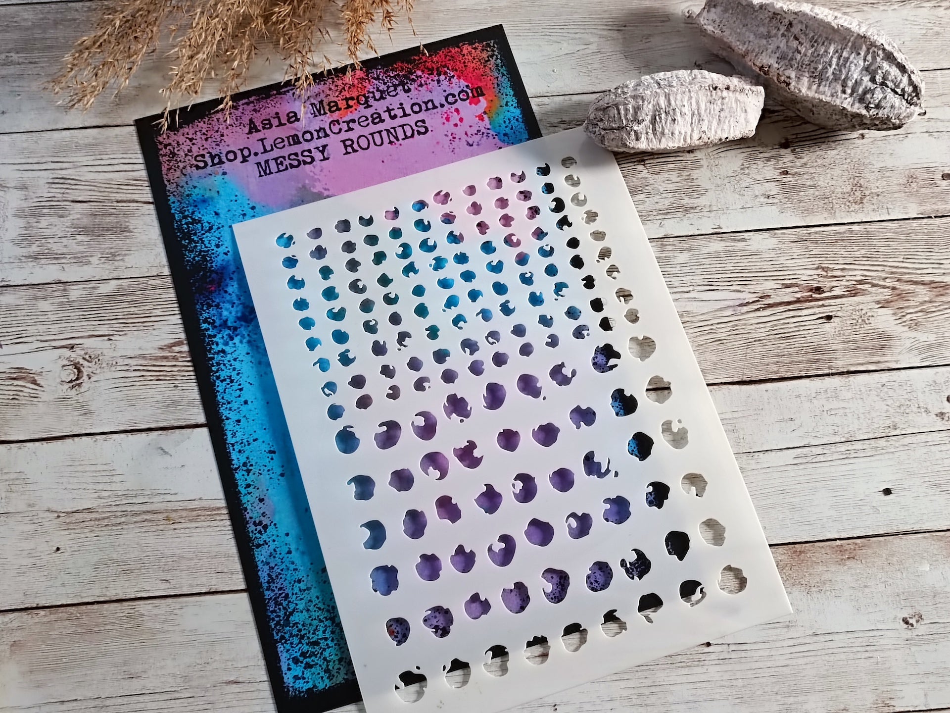 Mixed Media Stencil- MESSY ROUNDS