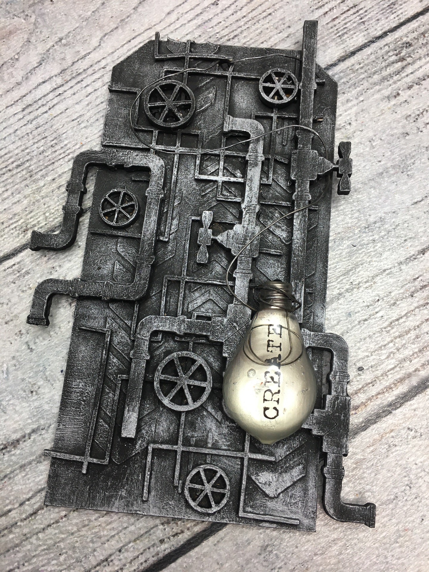 Steampunk/ Industrial tag- handmade