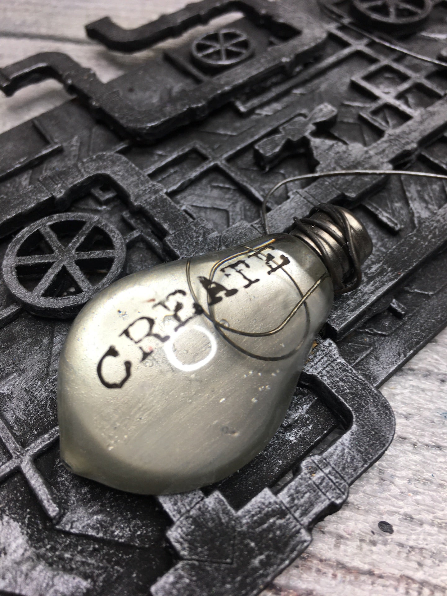 Steampunk/ Industrial tag- handmade