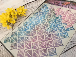 Mixed media stencil- SPRING BLOOMING